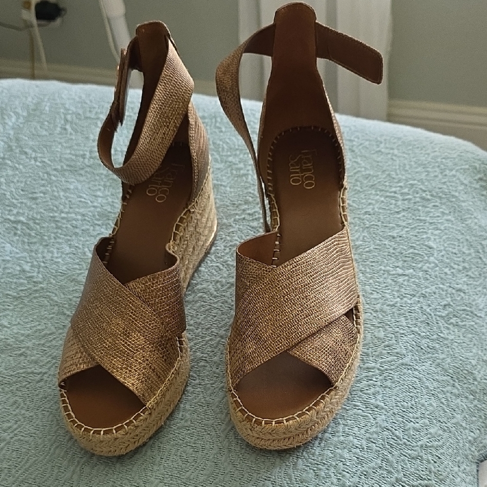 Franco Sarto Brown Espadrille Wedges